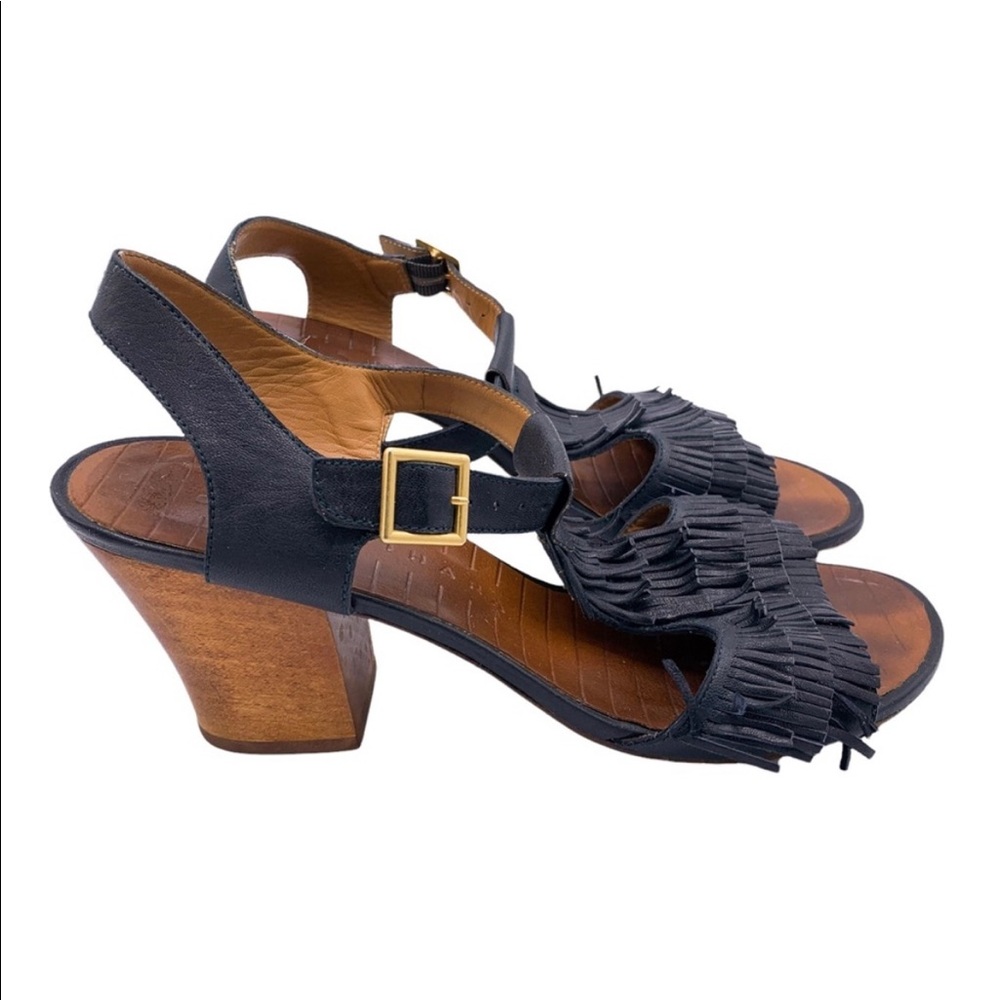 Chie Mihara Anthropologie Fringed T Strap Sandal